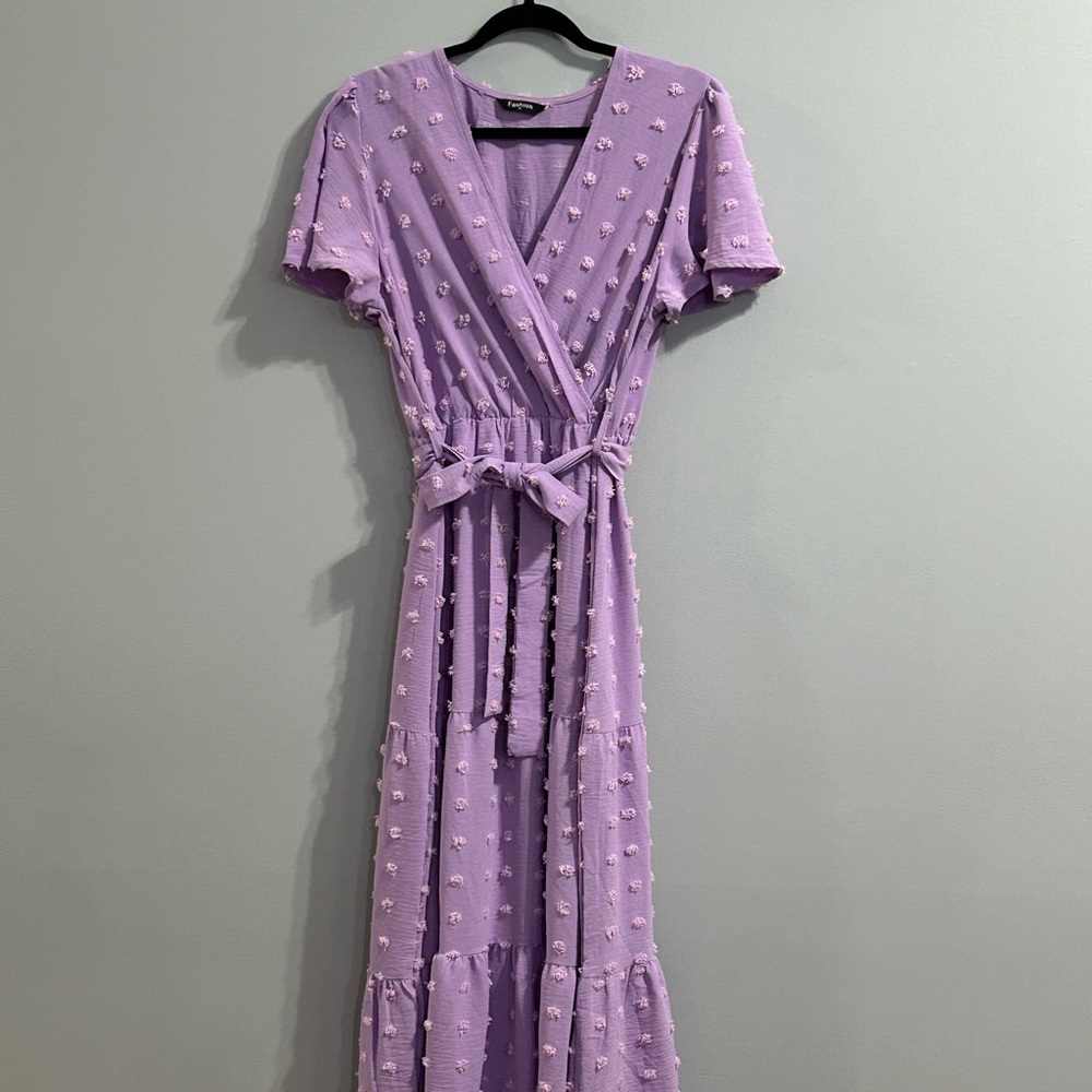 Elegant Lavender Wrap Dress